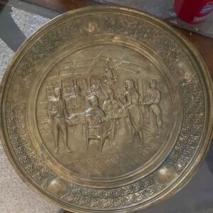 Antique brass oval pictures